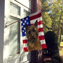Load image into Gallery viewer, Brindle Cairn Terrier American Flag House Flag