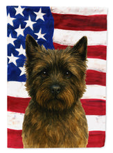 Load image into Gallery viewer, Brindle Cairn Terrier American Flag House Flag
