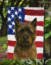 Load image into Gallery viewer, Brindle Cairn Terrier American Flag Garden Flag