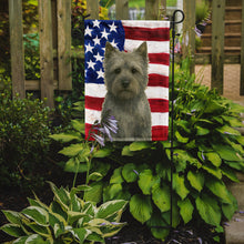 Load image into Gallery viewer, Gray Cairn Terrier American Flag Garden Flag