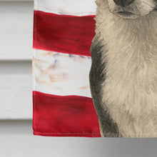 Load image into Gallery viewer, Black and White Cardigan Welsh Corgi American Flag House Flag