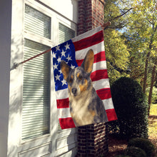 Load image into Gallery viewer, Blue Merle Cardigan Welsh Corgi American Flag House Flag