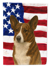 Load image into Gallery viewer, Brindle Cardigan Welsh Corgi American Flag House Flag