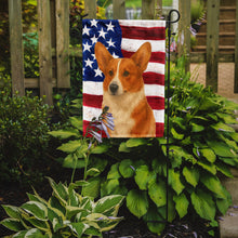 Load image into Gallery viewer, Red Cardigan Welsh Corgi American Flag Garden Flag