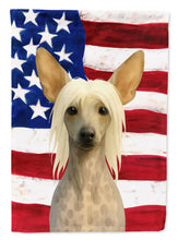 Load image into Gallery viewer, Hairless Chinese Crested American Flag House Flag