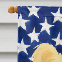 Load image into Gallery viewer, Cream and White Powderpuff Chinese Crested American Flag House Flag