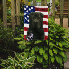 Load image into Gallery viewer, Black Shar Pei American Flag Garden Flag