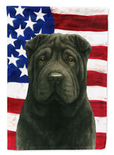 Load image into Gallery viewer, Black Shar Pei American Flag Garden Flag