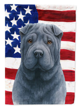Load image into Gallery viewer, Blue Shar Pei American Flag Garden Flag