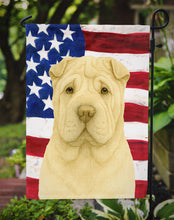 Load image into Gallery viewer, Cream Shar Pei American Flag Garden Flag