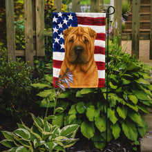 Load image into Gallery viewer, Fawn Shar Pei American Flag Garden Flag