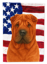 Load image into Gallery viewer, Red Shar Pei American Flag Garden Flag