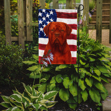 Load image into Gallery viewer, Mahogany Dogue de Bordeaux American Flag Garden Flag
