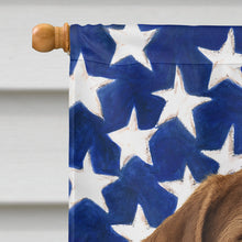 Load image into Gallery viewer, Liver and White German Wirehaired Pointer American Flag House Flag