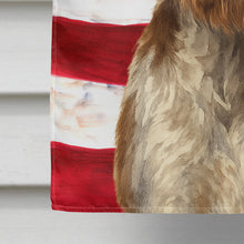 Load image into Gallery viewer, Liver and White German Wirehaired Pointer American Flag House Flag