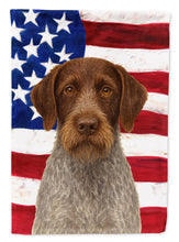 Load image into Gallery viewer, Roan German Wirehaired Pointer American Flag House Flag