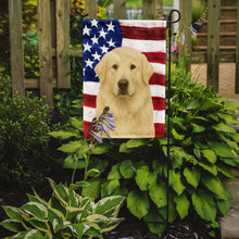 Load image into Gallery viewer, White Great Pyrenees American Flag Garden Flag