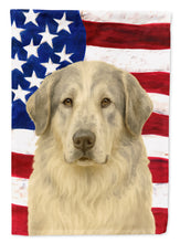 Load image into Gallery viewer, White with Gray Great Pyrenees American Flag House Flag