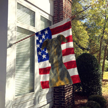 Load image into Gallery viewer, Blue Brindle Greyhound American Flag House Flag