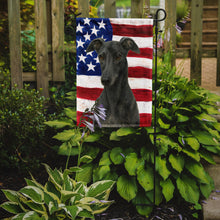 Load image into Gallery viewer, Blue Greyhound American Flag Garden Flag