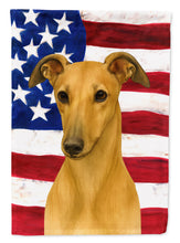 Load image into Gallery viewer, Fawn Greyhound American Flag Garden Flag