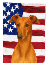 Load image into Gallery viewer, Red Greyhound American Flag House Flag