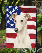 Load image into Gallery viewer, White Greyhound American Flag Garden Flag