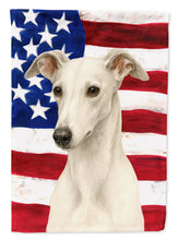 Load image into Gallery viewer, White Greyhound American Flag Garden Flag