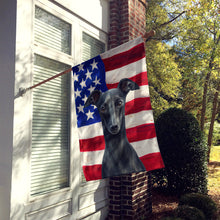 Load image into Gallery viewer, Black Italian Greyhound American Flag House Flag