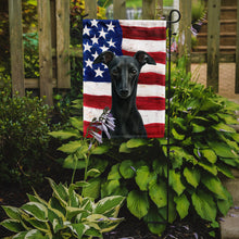 Load image into Gallery viewer, Black Italian Greyhound American Flag Garden Flag