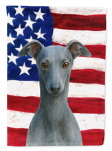 Load image into Gallery viewer, Blue Italian Greyhound American Flag House Flag