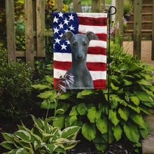 Load image into Gallery viewer, Blue Italian Greyhound American Flag Garden Flag
