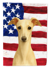 Load image into Gallery viewer, Cream Italian Greyhound American Flag House Flag
