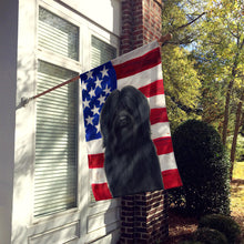 Load image into Gallery viewer, Black Lhasa Apso American Flag House Flag