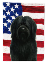 Load image into Gallery viewer, Black Lhasa Apso American Flag House Flag