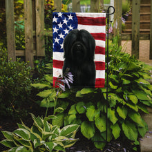 Load image into Gallery viewer, Black Lhasa Apso American Flag Garden Flag
