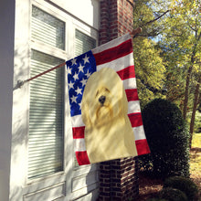 Load image into Gallery viewer, Cream Lhasa Apso American Flag House Flag