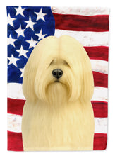 Load image into Gallery viewer, Cream Lhasa Apso American Flag House Flag