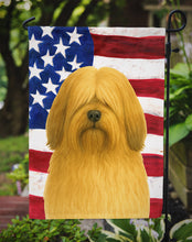 Load image into Gallery viewer, Gold Lhasa Apso American Flag Garden Flag