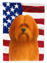 Load image into Gallery viewer, Red Lhasa Apso American Flag House Flag