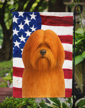 Load image into Gallery viewer, Red Lhasa Apso American Flag Garden Flag