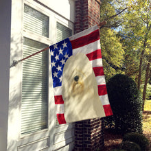 Load image into Gallery viewer, White Lhasa Apso American Flag House Flag