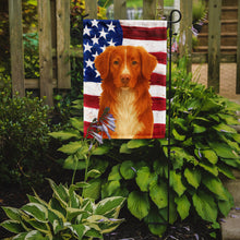 Load image into Gallery viewer, Copper Nova Scotia Duck Tolling Retriever American Flag Garden Flag