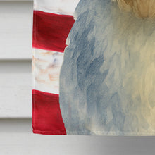 Load image into Gallery viewer, Blue and White Old English Sheepdog American Flag House Flag