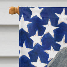 Load image into Gallery viewer, Gray and White Old English Sheepdog American Flag House Flag