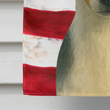 Load image into Gallery viewer, Black and White Rat Terrier American Flag House Flag