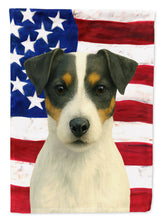 Load image into Gallery viewer, White and Black Jack Russell Terrier American Flag House Flag
