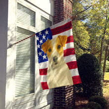 Load image into Gallery viewer, White and Tan Jack Russell Terrier American Flag House Flag