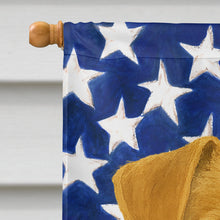 Load image into Gallery viewer, White and Tan Jack Russell Terrier American Flag House Flag