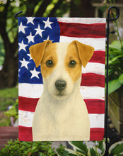 Load image into Gallery viewer, White and Tan Jack Russell Terrier American Flag Garden Flag